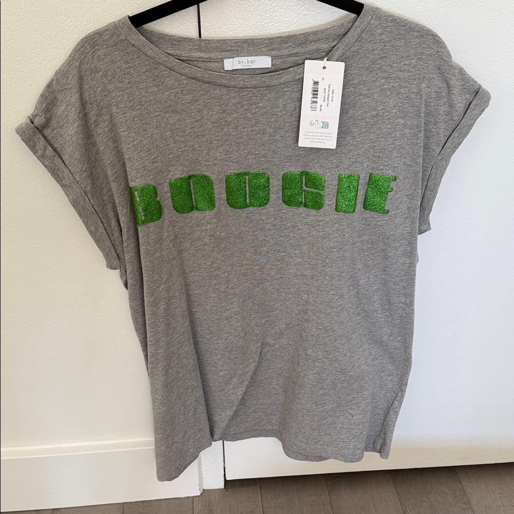 Gray Boogie Print T-Shirt